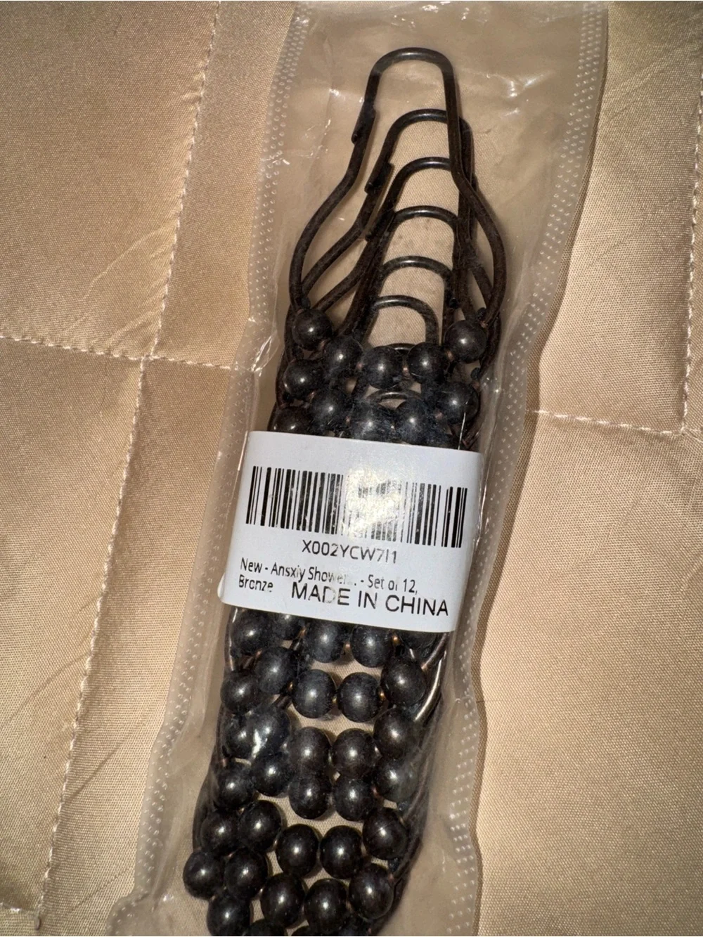 Shower Curtain Hooks Metal Roller Decorative 12 Count Bronze NEW